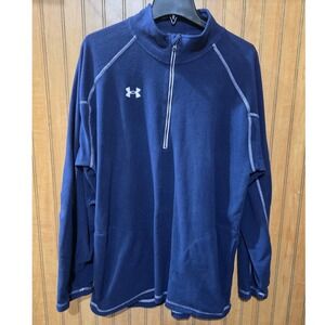 Under Armour Pullover Fleece‎ Blue Quarter Zip Athletic Warm Up Jacket XL